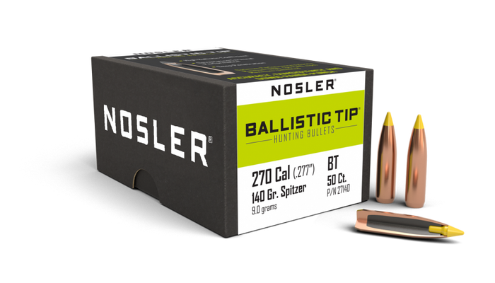 Nosler .277 Diameter 140 Grain Polymer Tip Ballistic Tip 50 Count Bullets