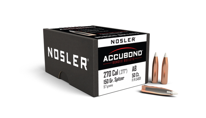 Nosler .277 Diameter 150 Grain Polymer Tip AccuBond 50 Count Bullets