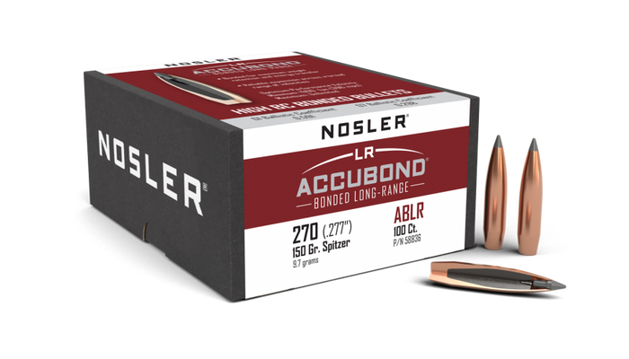 Nosler .277 Diameter 150 Grain Polymer Tip AccuBond Long Range 100 Count Bullets