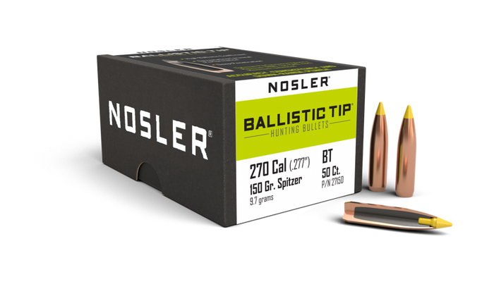 Nosler .277 Diameter 150 Grain Polymer Tip Ballistic Tip 50 Count Bullets