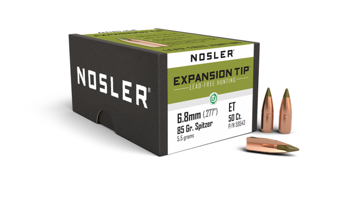 Nosler .277 Diameter 85 Grain Polymer Tip E-Tip 50 Count Bullets