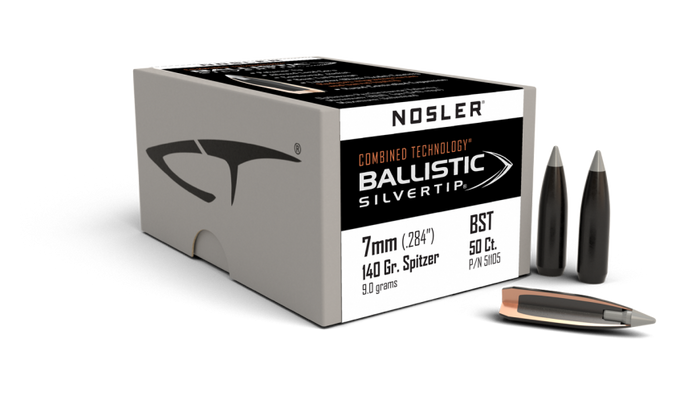 Nosler .284 Diameter 140 Grain Polymer Tip Ballistic Silvertip 50 Count Bullets