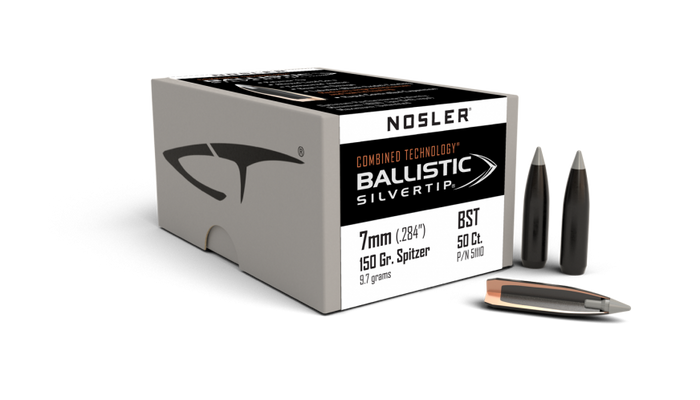 Nosler .284 Diameter 150 Grain Polymer Tip Ballistic Silvertip 50 Count Bullets