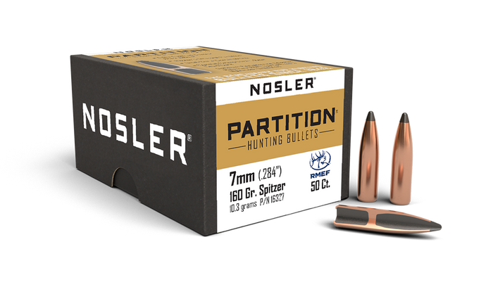 Nosler .284 Diameter 160 Grain Sptizer Partition 50 Count Bullets