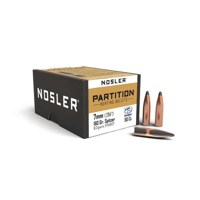 Nosler .284 Diameter 160 Grain Sptizer Partition 50 Count Bullets