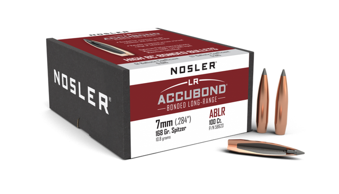 Nosler .284 Diameter 168 Grain Polymer Tip AccuBond Long Range 100 Count Bullets