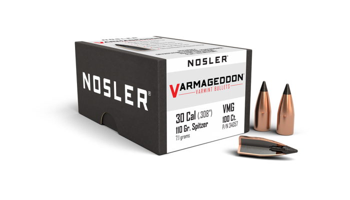 Nosler .308 Diameter 110 Grain Polymer Tip Varmageddon 100 Count Bullet