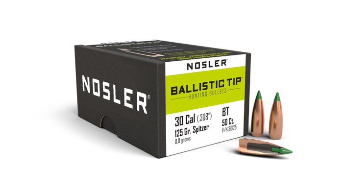 Nosler .308 Diameter 125 Grain Polymer Tip Ballistic Tip 50 Count Bullets