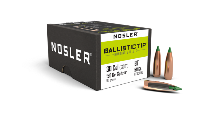 Nosler .308 Diameter 150 Grain Polymer Tip Ballistic Tip 50 Count Bullets
