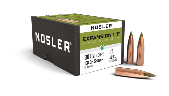 Nosler .308 Diameter 168 Grain Polymer Tip E-Tip 50 Count Bullets