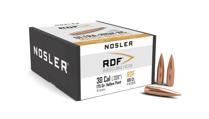Nosler .308 Diameter 175 Grain Boat Tail Hollow Point RDF Bullets
