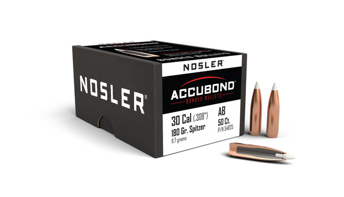 Nosler .308 Diameter 180 Grain Polymer Tip AccuBond 50 Count Bullets