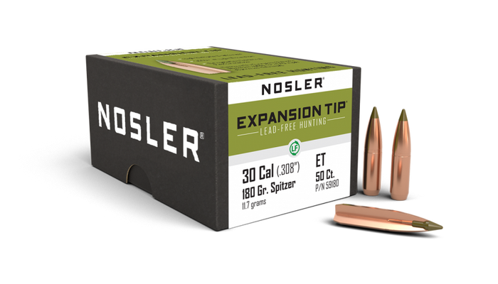 Nosler .308 Diameter 180 Grain Polymer Tip E-Tip 50 Count Bullets