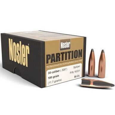 Nosler .308 / 30 180 Grain Spitzer Partition (50)