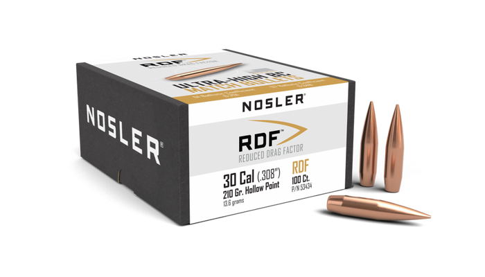 Nosler .308 Diameter 210 Grain Boat Tail Hollow Point RDF Bullets