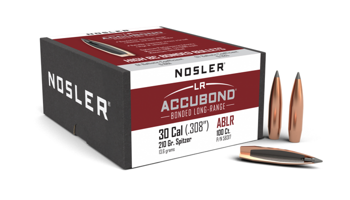 Nosler .308 Diameter 210 Grain Polymer Tip AccuBond Long Range 100 Count Bullets