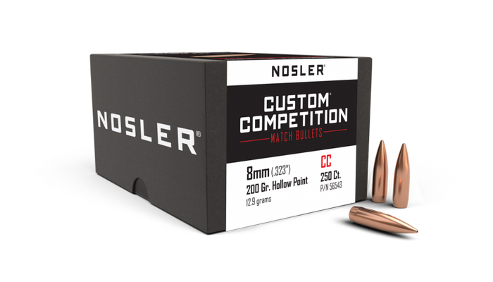 Nosler .323 Diameter 200 Grain Boat Tail Hollow Point Custom Competition Bullets
