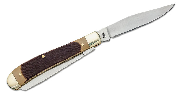Old Timer Gunstock Trapper 2 Blade Folding Knife 3" Clip, Spey Point