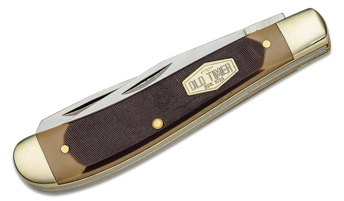 Old Timer Gunstock Trapper 2 Blade Folding Knife 3" Clip, Spey Point