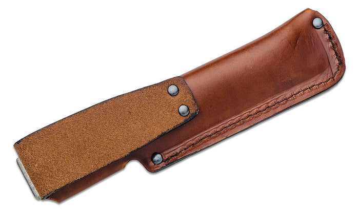Old Timer Honesteel Knife Sharpener with Leather Sheath Metallic