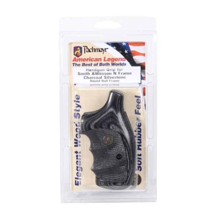 Pachmayr American Legend Series Grips S&W N Frame Wood Laminate Charcoal Silvertone