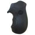 Pachmayr Diamond Pro Series Revolver Round Butt Grips Ruger LCR Rubber Black