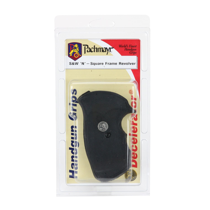 Pachmayr Gripper Decelerator Square Butt Grips with Finger Grooves S&W 20 N-Frame, 21 N-Frame Rubber Black
