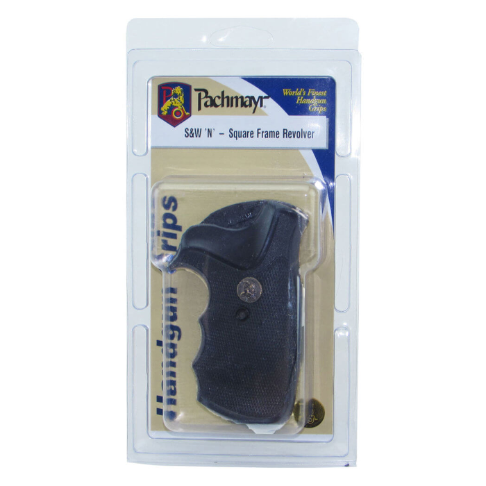 Pachmayr Gripper Square Butt Grips with Finger Grooves S&W 20 N-Frame, 21 N-Frame Rubber Black