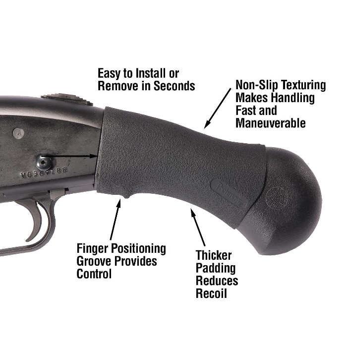 Pachmayr Tactical Grip Glove Slip-On Grip Sleeve Mossberg: 590 Shockwave, Remington: 870 Tac-14 Rubber Black