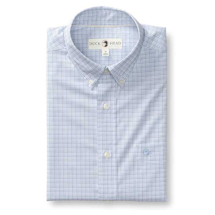 Perf Poplin Sport Shirt Joiner Plaid (Midnight Teal)