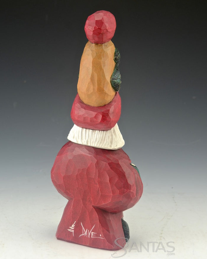 Pinecone Tall Hat Santa Carving by Dave Francis