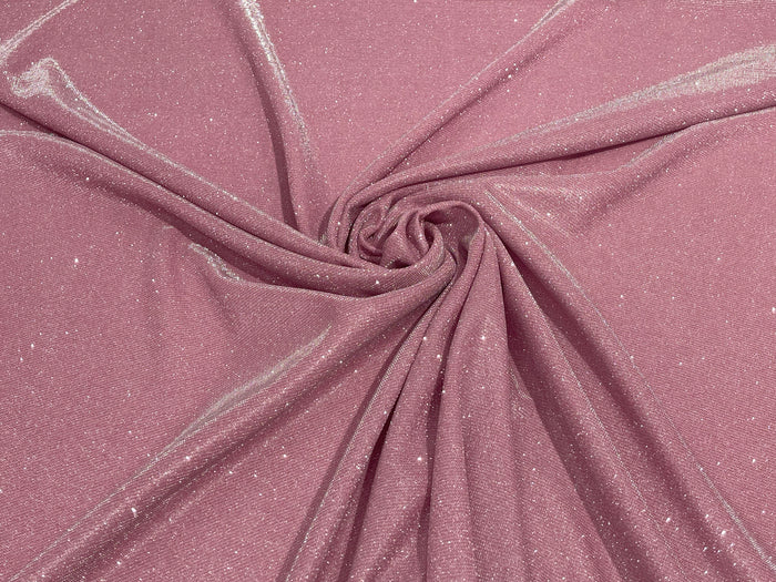 Pink Moon Shadow Glitter Metallic Fabric Material Lame Knitted Sold By The Yard