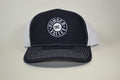 Powder Valley Hat Navy Blue Trucker Hat White Stitching