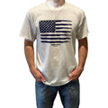 Powder Valley Outdoors Navy Flag T-Shirt White Cotton/Poly Blend