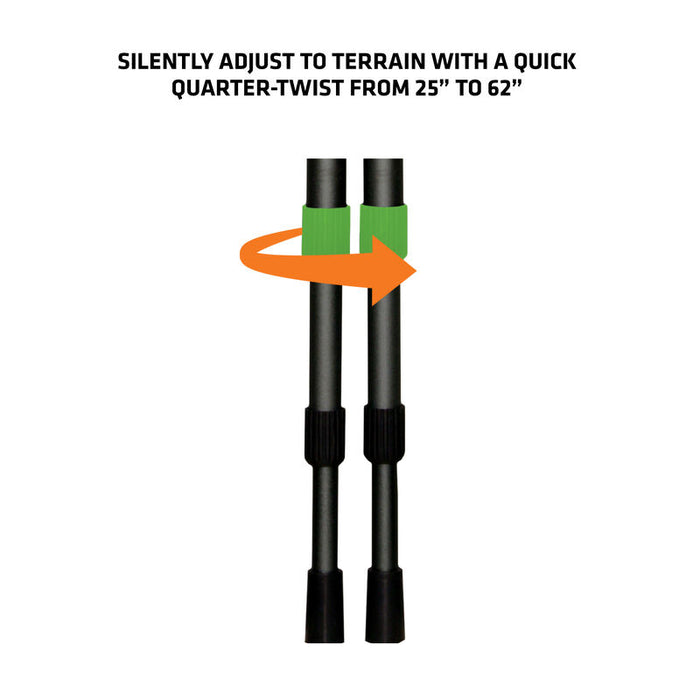Primos Pole Cat Tall Bipod Shooting Stick 25"  - 62" ‎Aluminum Black