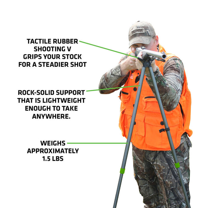 Primos Pole Cat Tall Bipod Shooting Stick 25"  - 62" ‎Aluminum Black
