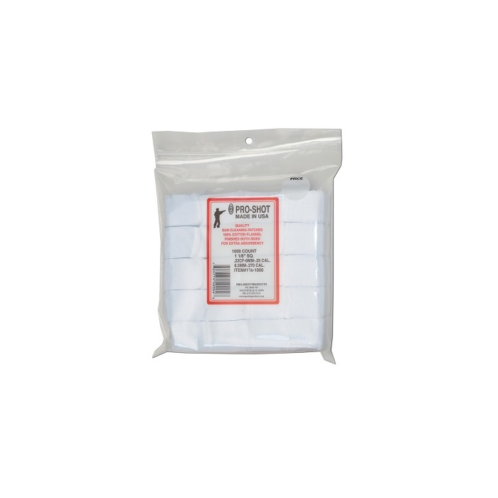 Pro-Shot Cotton Flannel Cleaning Patches 22 - 27 Caliber 1-1/8" Pack of 1000