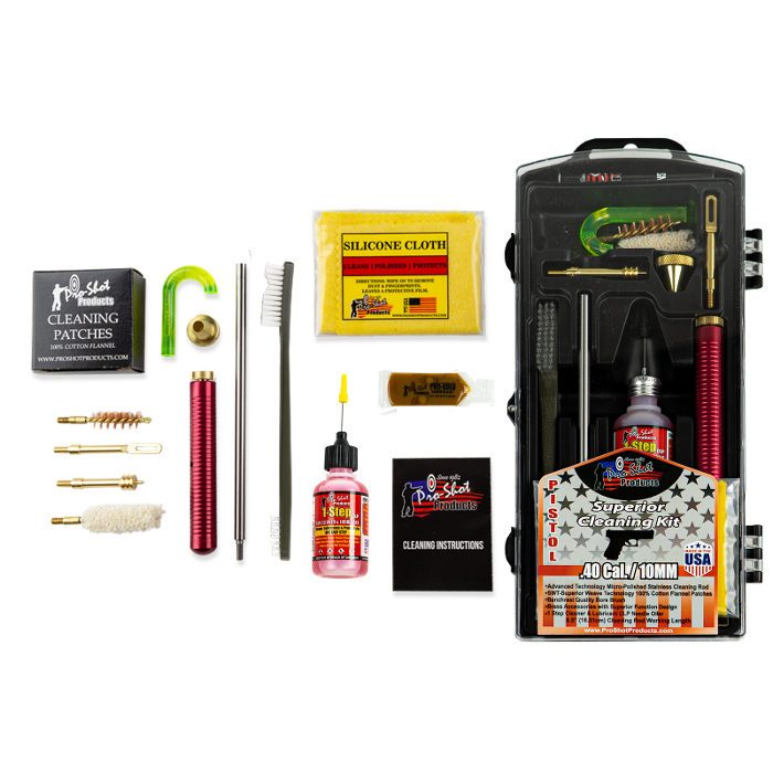Pro-Shot Pistol Cleaning Kit 40 Caliber, 10mm