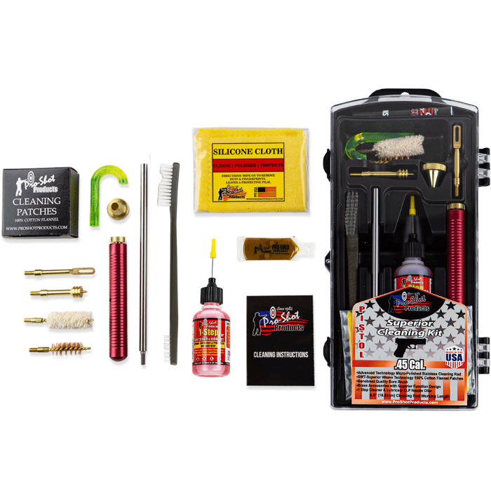 Pro-Shot Pistol Cleaning Kit 45 Caliber