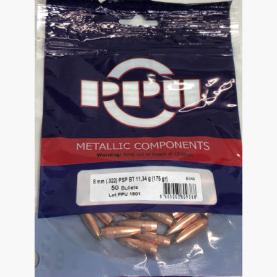 Prvi .322 / 8mm 175 Grain Pointed Soft Point Boat Tail (50)