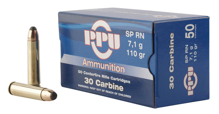 Prvi Partizan Ammunition 30 Carbine 110 Grain Round Nose Soft Point 50 Count