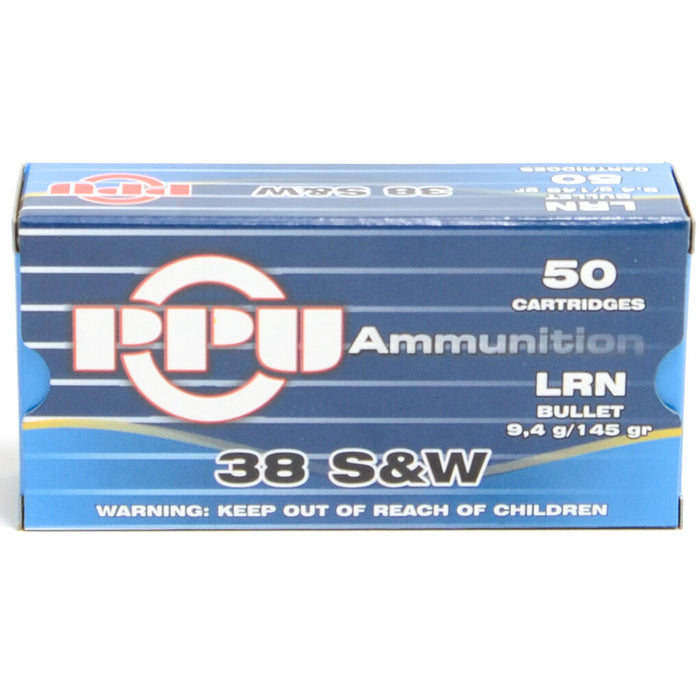Prvi Ammo 38 S&W 145 Grain Lead Round Nose (50)