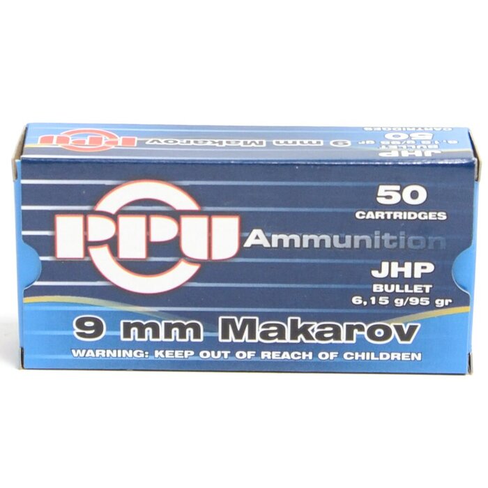 Prvi Partizan Ammunition 9x18mm (9mm Makarov) 95 Grain Jacketed Hollow Point 50 Count