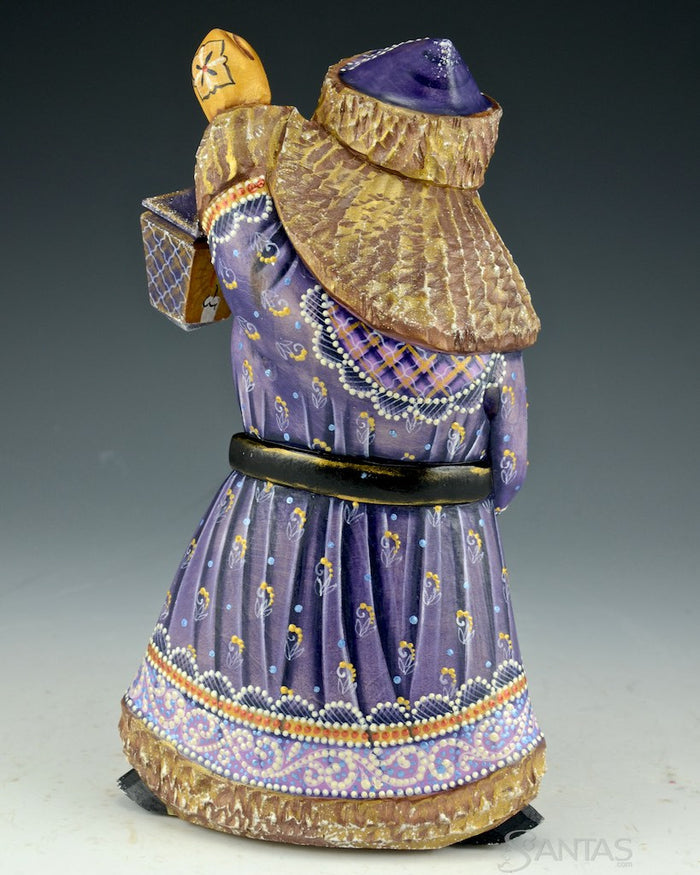 Purple Toned Russian Santa Holding a Lantern