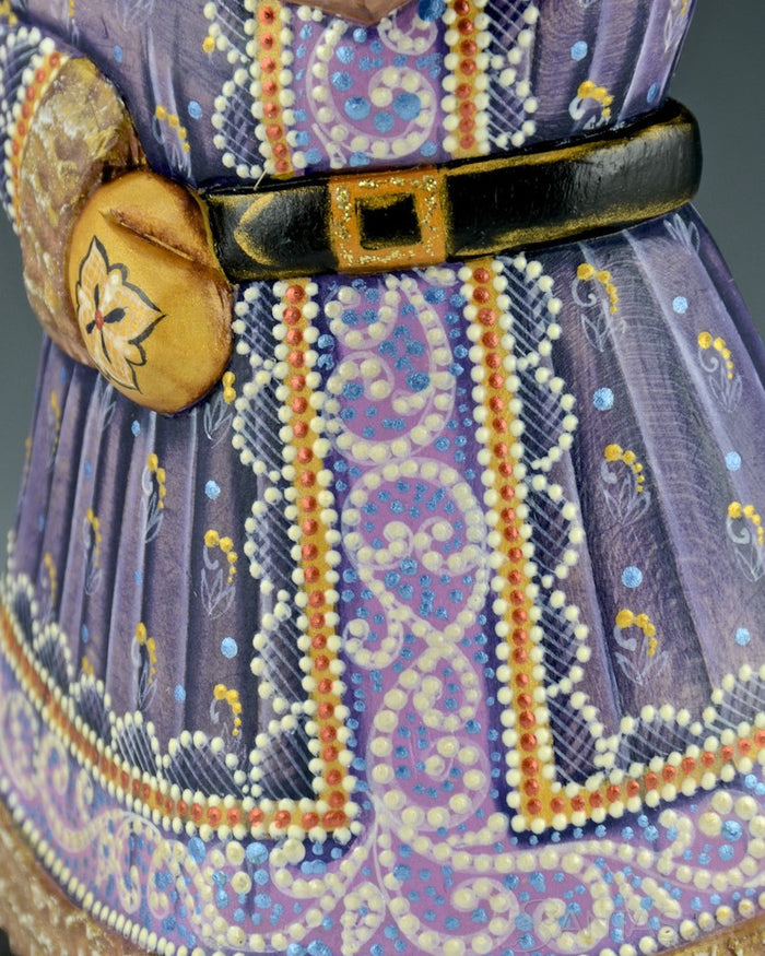 Purple Toned Russian Santa Holding a Lantern