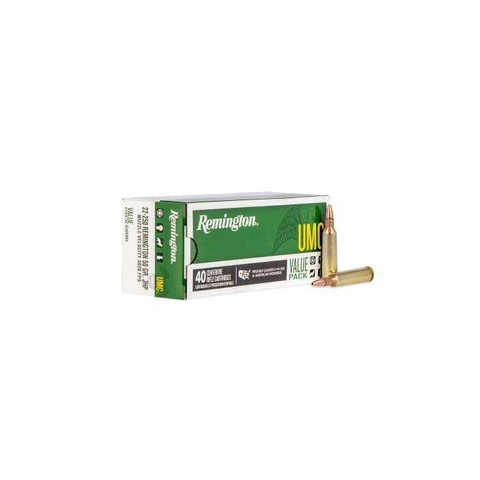 Remington Ammunition 22-250 Remington 45 Grain Jacketed Hollow Point 40 Count