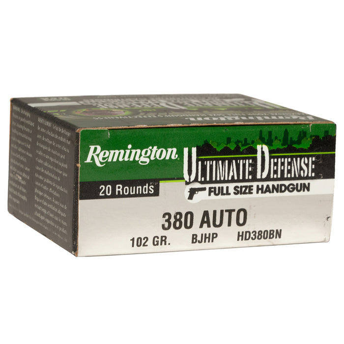 Remington Ammunition 380 ACP 102 Grain Jacketed Hollow Point 20 Count