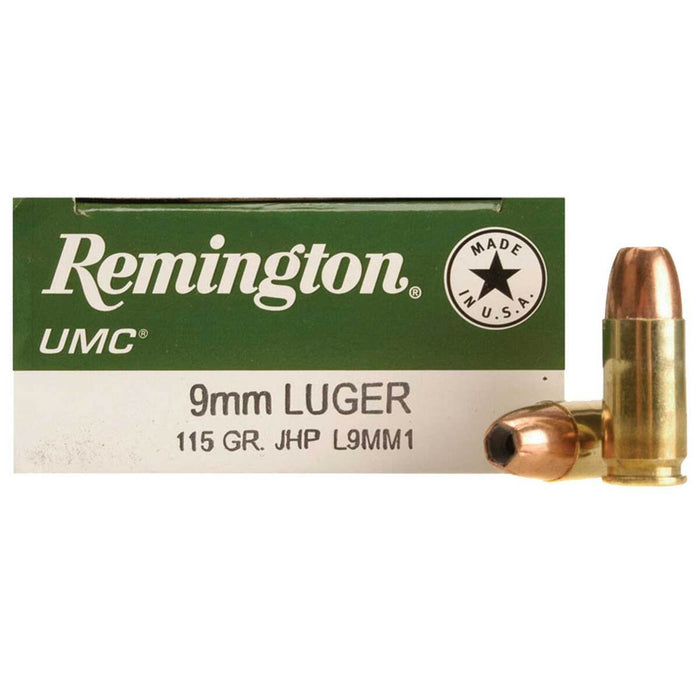 Remington Ammunition 9mm Luger 115 Grain Jacketed Hollow Point