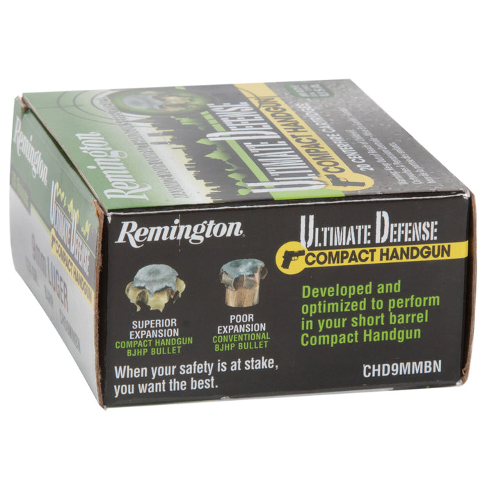 Remington Ammunition 9mm Luger 124 Grain Bonded Jacketed Hollow Point 20 Count