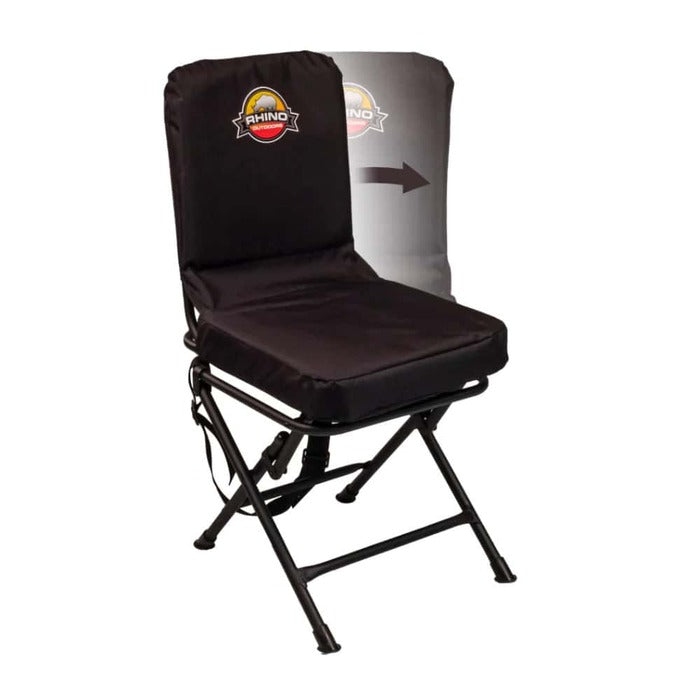 Rhino Outdoors Padded Swivel Hunting Blind Chair Black